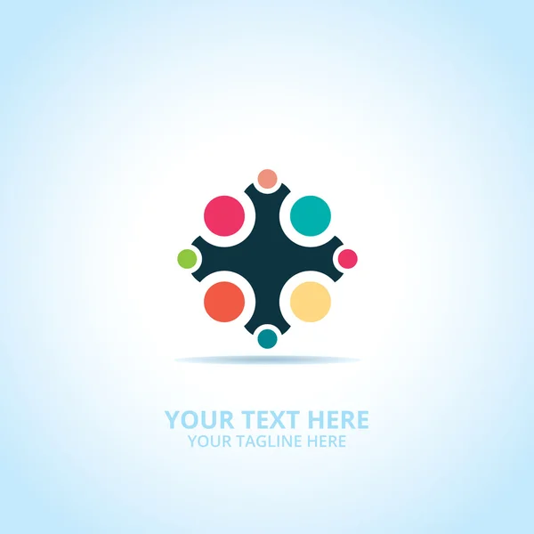 Abstrait Logo de partenariat, concept de design, emblème, icône, élément logotype plat pour modèle . — Image vectorielle