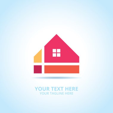 Soyut House logosu, tasarım konsepti, amblem, simge, şablon için düz logo öğesi.