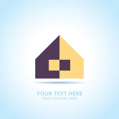 Soyut House logosu, tasarım konsepti, amblem, simge, şablon için düz logo öğesi.