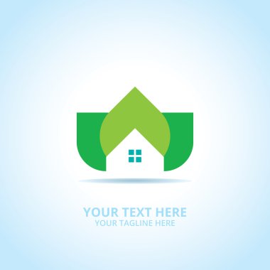 Soyut House logosu, tasarım konsepti, amblem, simge, şablon için düz logo öğesi.