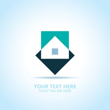 Soyut House logosu, tasarım konsepti, amblem, simge, şablon için düz logo öğesi.