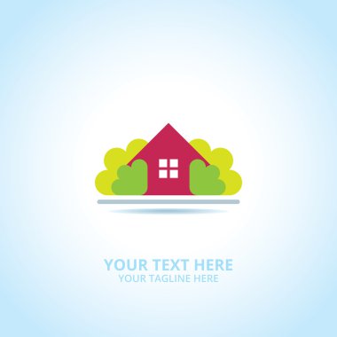 Soyut House logosu, tasarım konsepti, amblem, simge, şablon için düz logo öğesi.