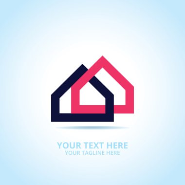 Soyut House logosu, tasarım konsepti, amblem, simge, şablon için düz logo öğesi.