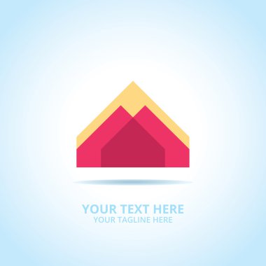 Soyut House logosu, tasarım konsepti, amblem, simge, şablon için düz logo öğesi.