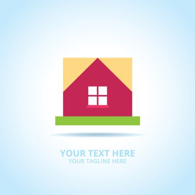 Soyut House logosu, tasarım konsepti, amblem, simge, şablon için düz logo öğesi.