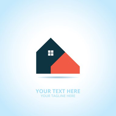 Soyut House logosu, tasarım konsepti, amblem, simge, şablon için düz logo öğesi.