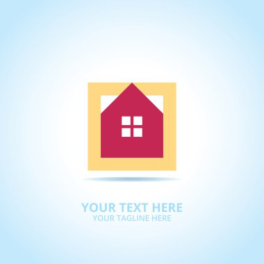 Soyut House logosu, tasarım konsepti, amblem, simge, şablon için düz logo öğesi.