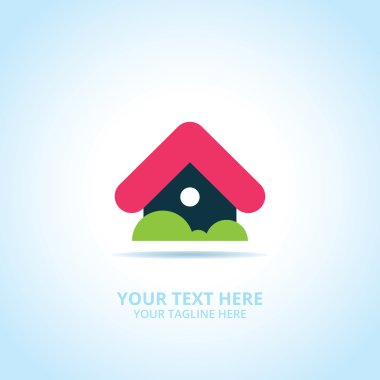Soyut House logosu, tasarım konsepti, amblem, simge, şablon için düz logo öğesi.
