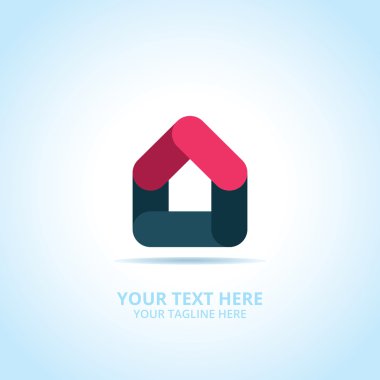Soyut House logosu, tasarım konsepti, amblem, simge, şablon için düz logo öğesi.