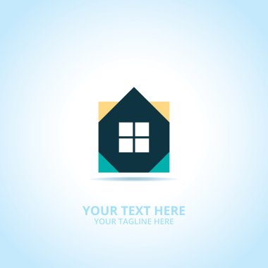 Soyut House logosu, tasarım konsepti, amblem, simge, şablon için düz logo öğesi.