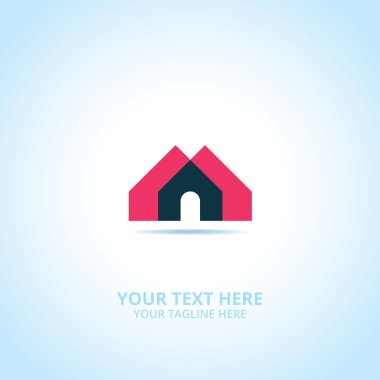 Soyut House logosu, tasarım konsepti, amblem, simge, şablon için düz logo öğesi.