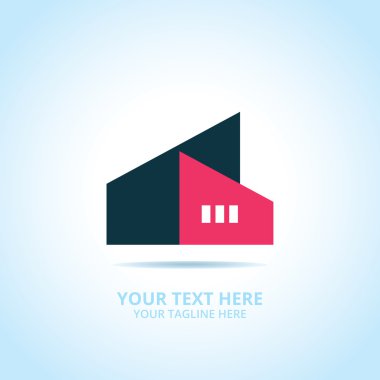 Soyut House logosu, tasarım konsepti, amblem, simge, şablon için düz logo öğesi.