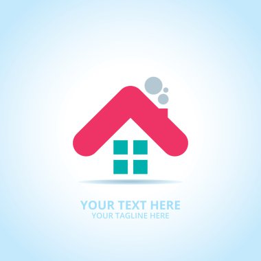 Soyut House logosu, tasarım konsepti, amblem, simge, şablon için düz logo öğesi.
