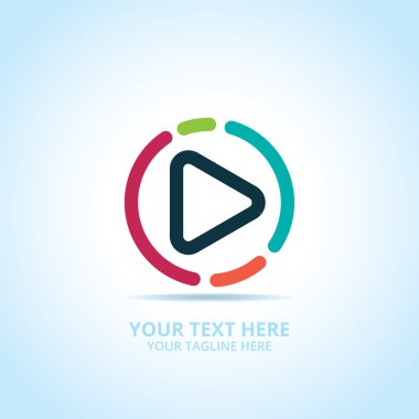 Soyut oyun logosu, tasarım konsepti, amblem, simge, şablon için düz logo öğesi