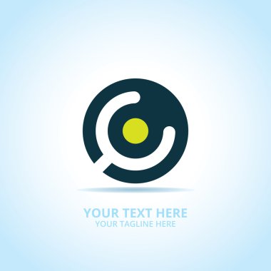 Soyut teknoloji logosu, tasarım konsepti, amblem, simge, şablon için düz logo öğesi.