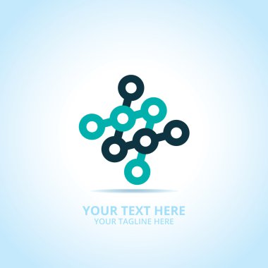 Soyut teknoloji logosu, tasarım konsepti, amblem, simge, şablon için düz logo öğesi.