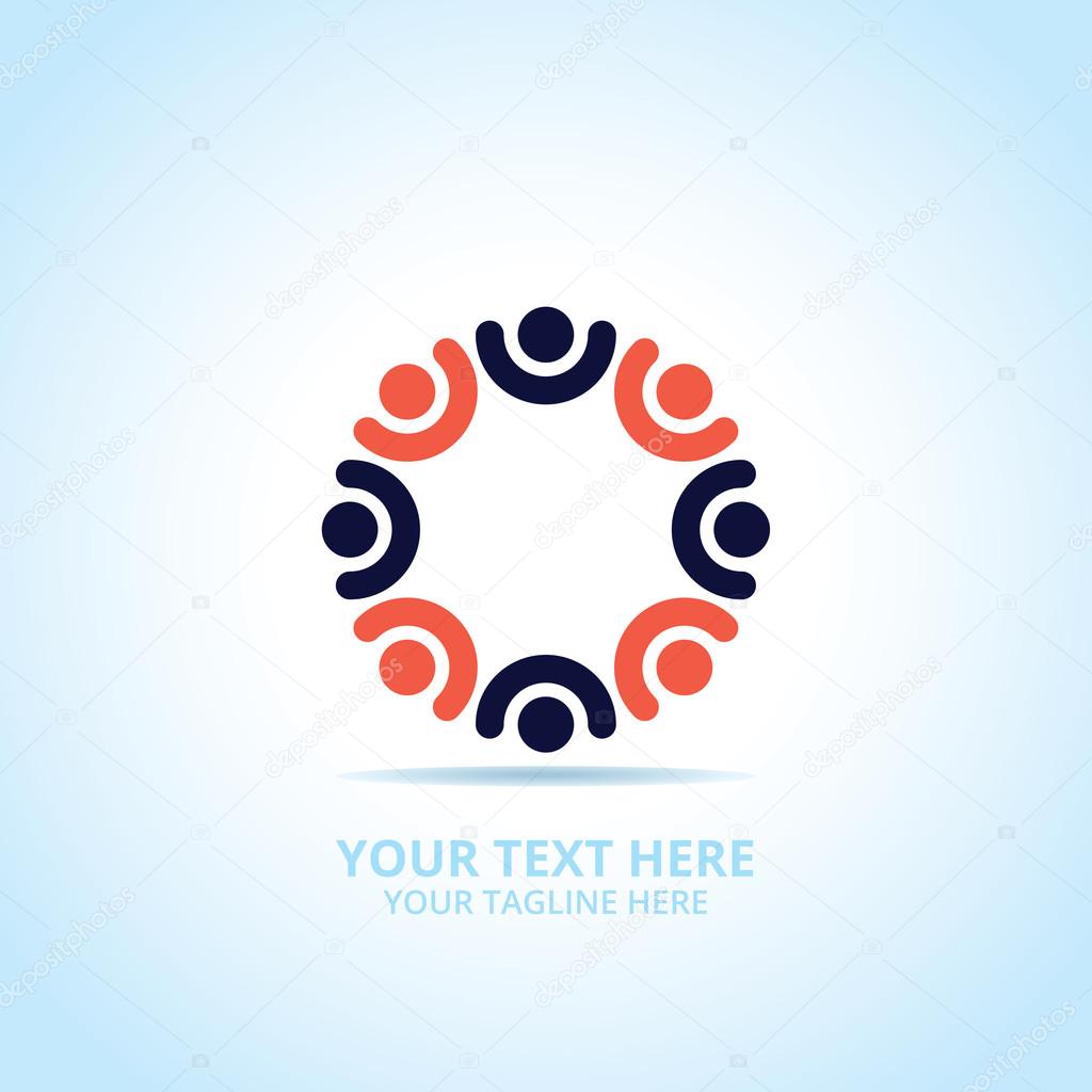 Abstract community logo, design concept, emblem, icon, flat logotype element for template.