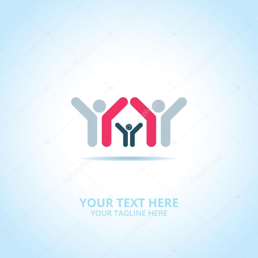 Abstract support logo, design concept, emblem, icon, flat logotype element for template.