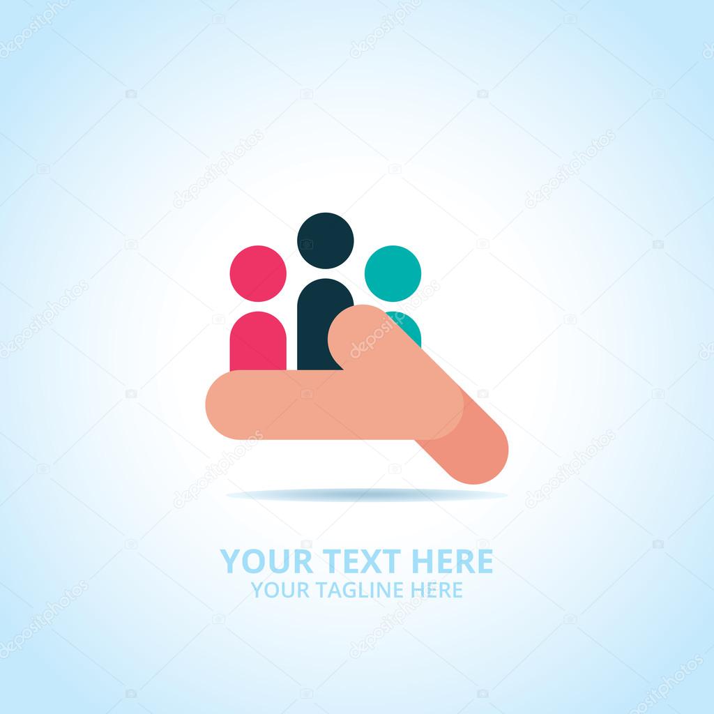Abstract support logo, design concept, emblem, icon, flat logotype element for template.