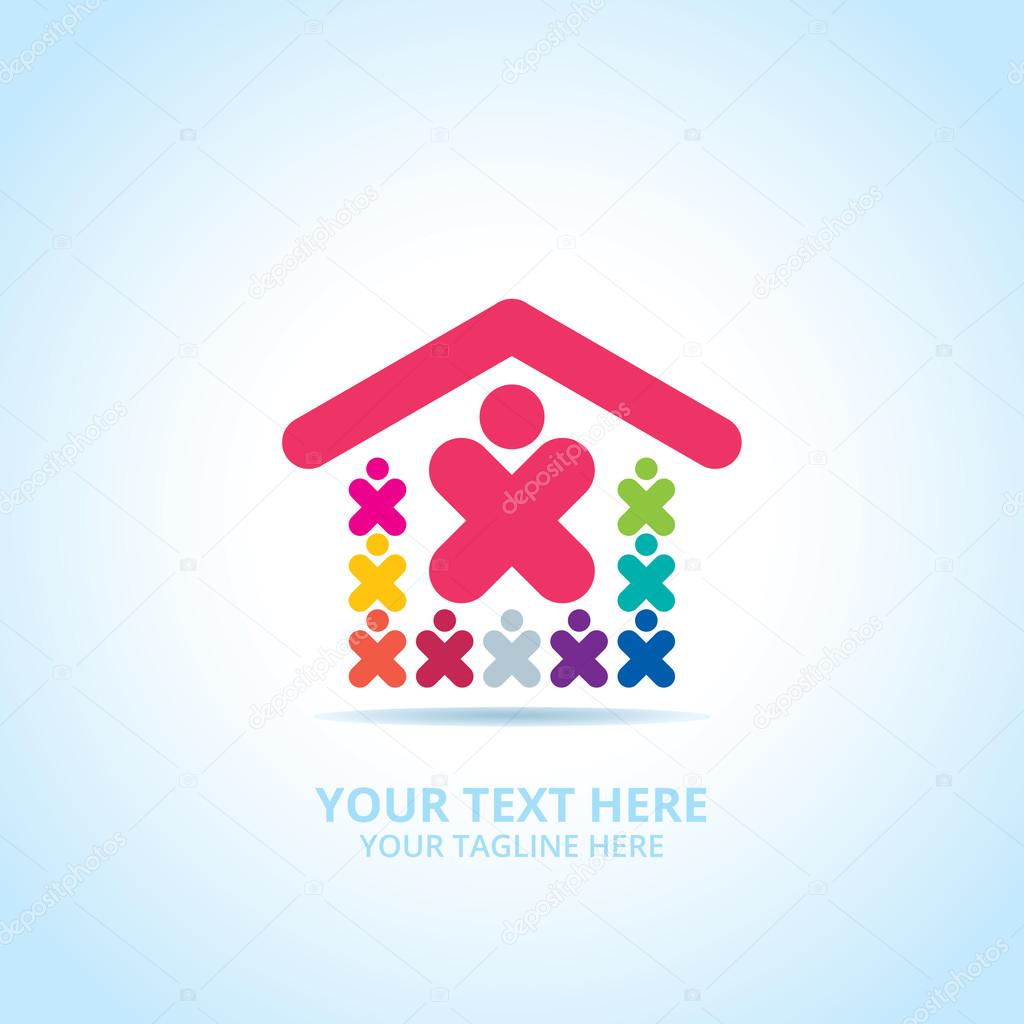 Abstract support logo, design concept, emblem, icon, flat logotype element for template.