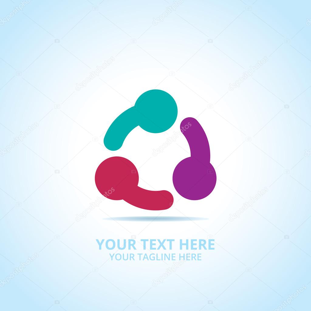 Abstract support logo, design concept, emblem, icon, flat logotype element for template.