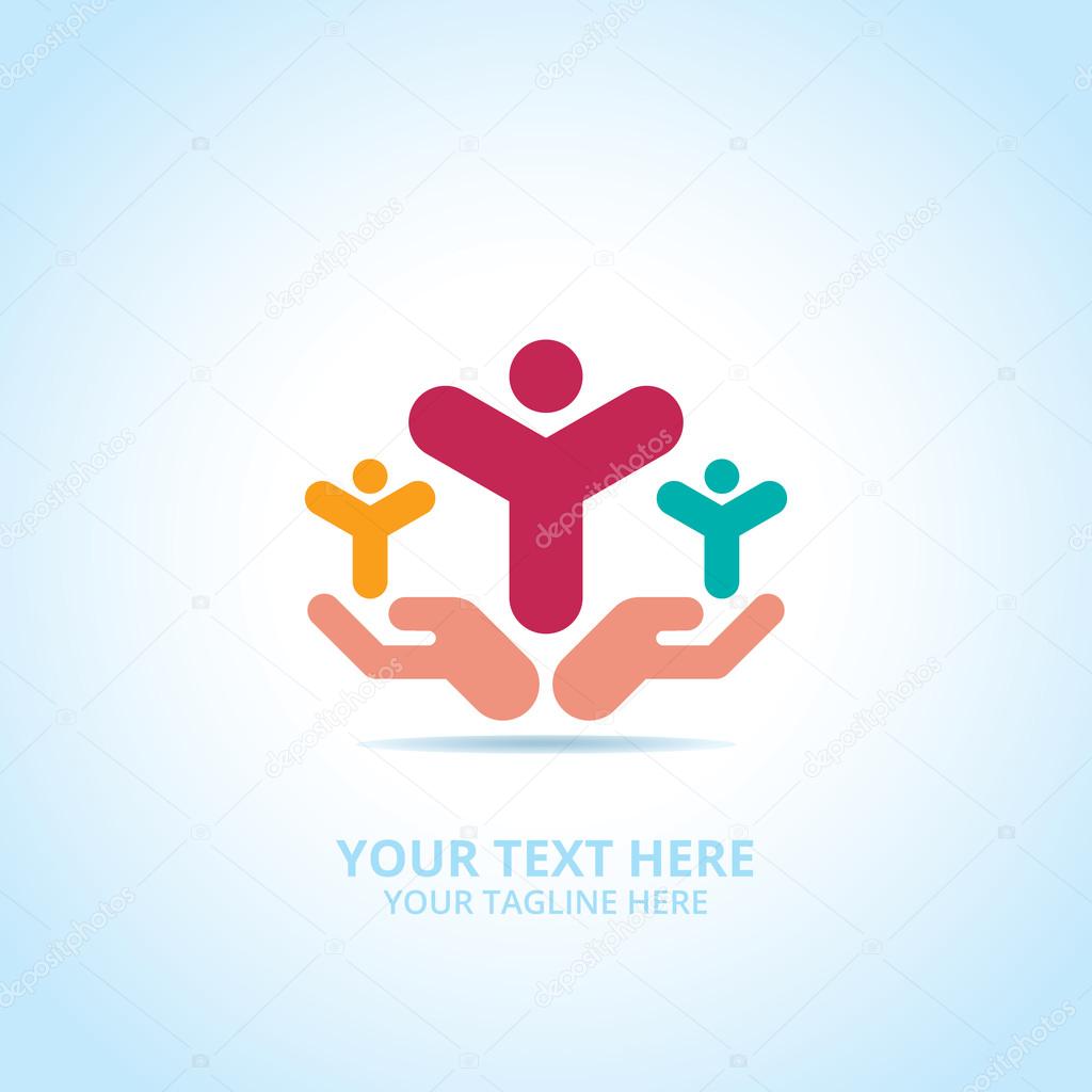 Abstract support logo, design concept, emblem, icon, flat logotype element for template.