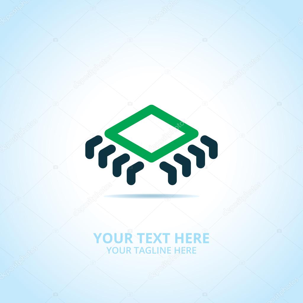 Abstract technology logo, design concept, emblem, icon, flat logotype ...