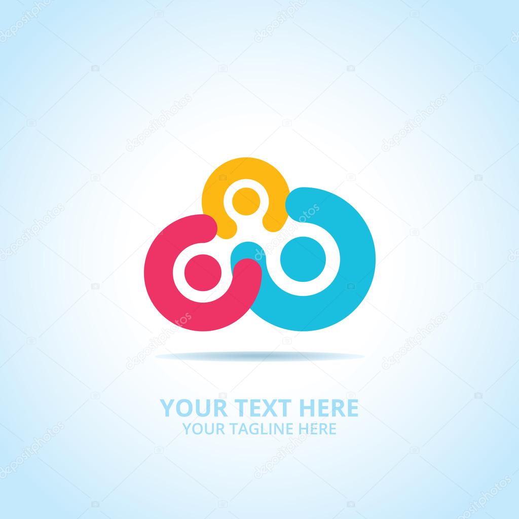 Abstract family logo, design concept, emblem, icon, flat logotype element for template.