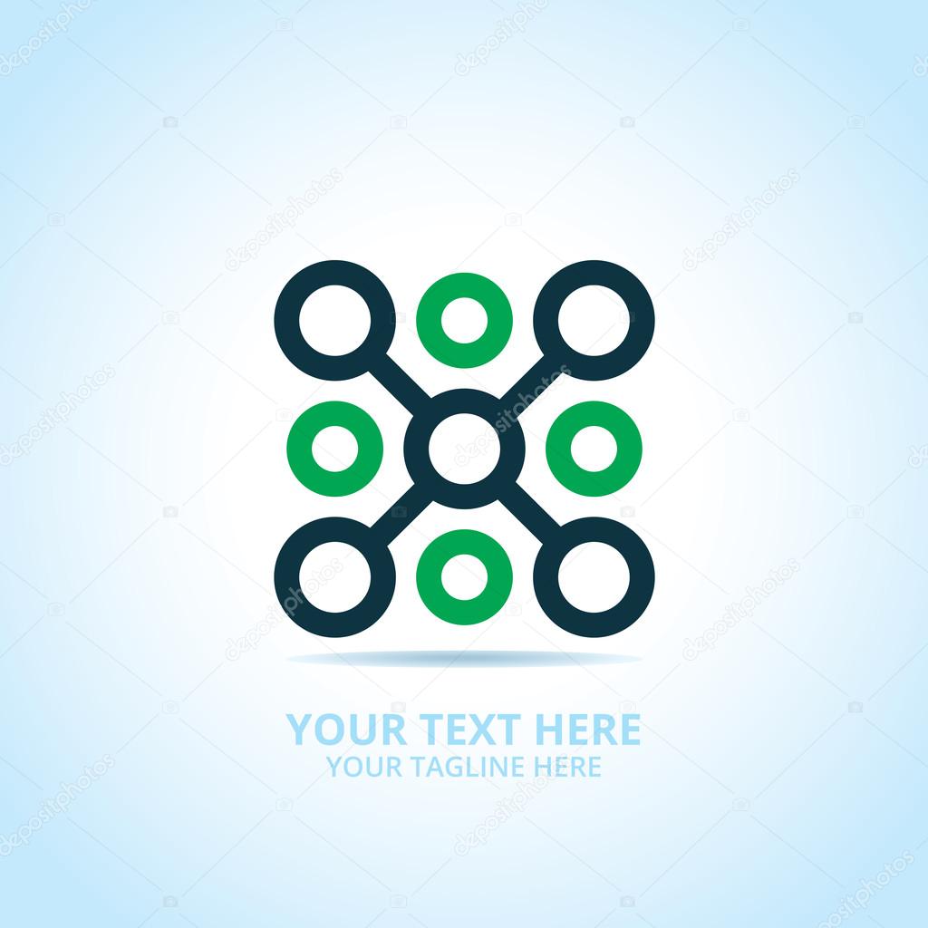 Abstract tech logo, design concept, emblem, icon, flat logotype element for template.