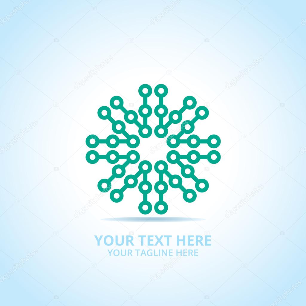 Abstract tech logo, design concept, emblem, icon, flat logotype element for template.