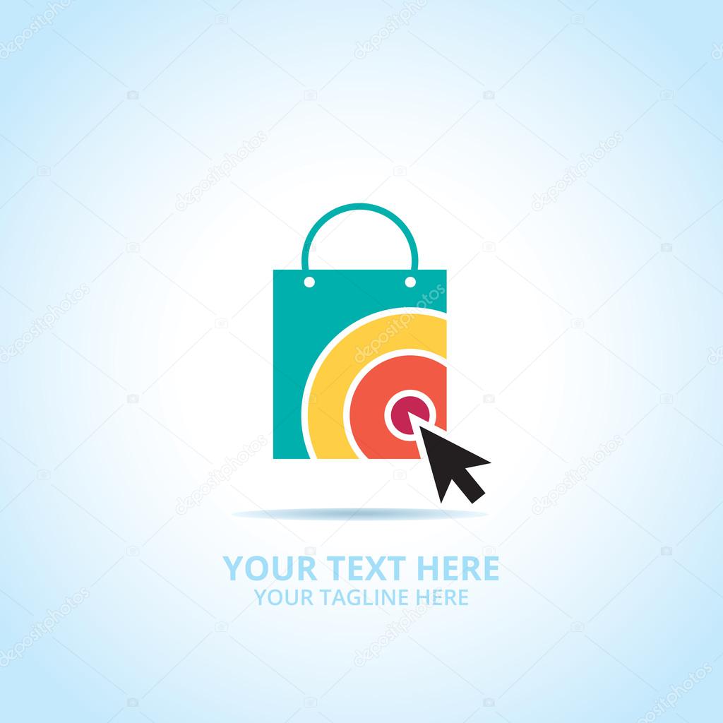 Abstract shop logo, design concept, emblem, icon, flat logotype element for template.
