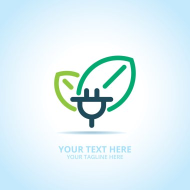 Soyut güç logosu, tasarım konsepti, amblem, simge, şablon için düz logo öğesi.