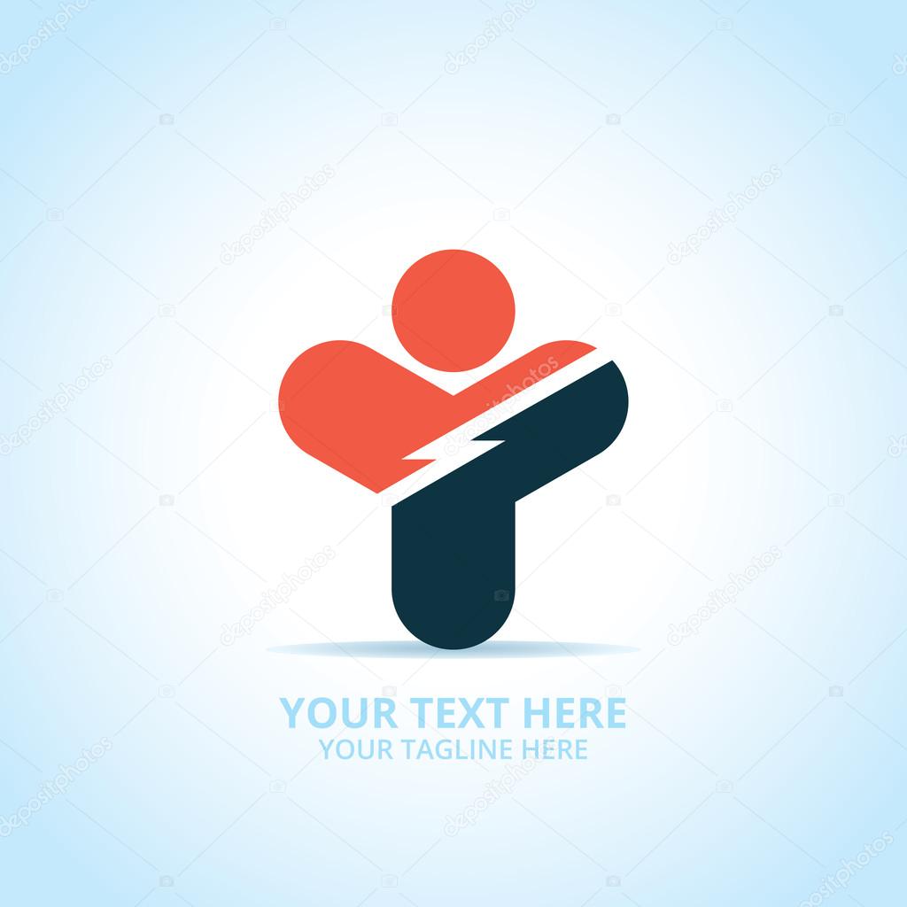 Abstract power logo, design concept, emblem, icon, flat logotype element for template.