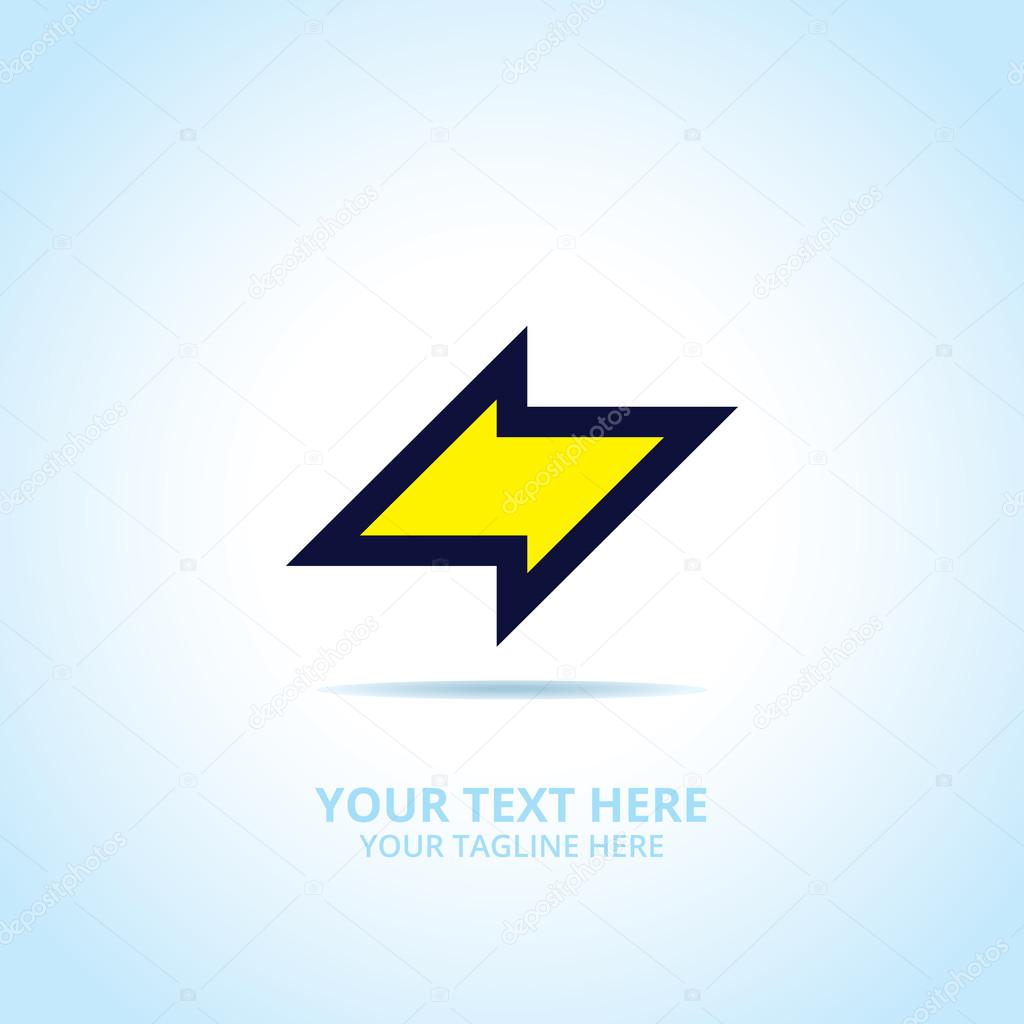 Abstract power logo, design concept, emblem, icon, flat logotype element for template.