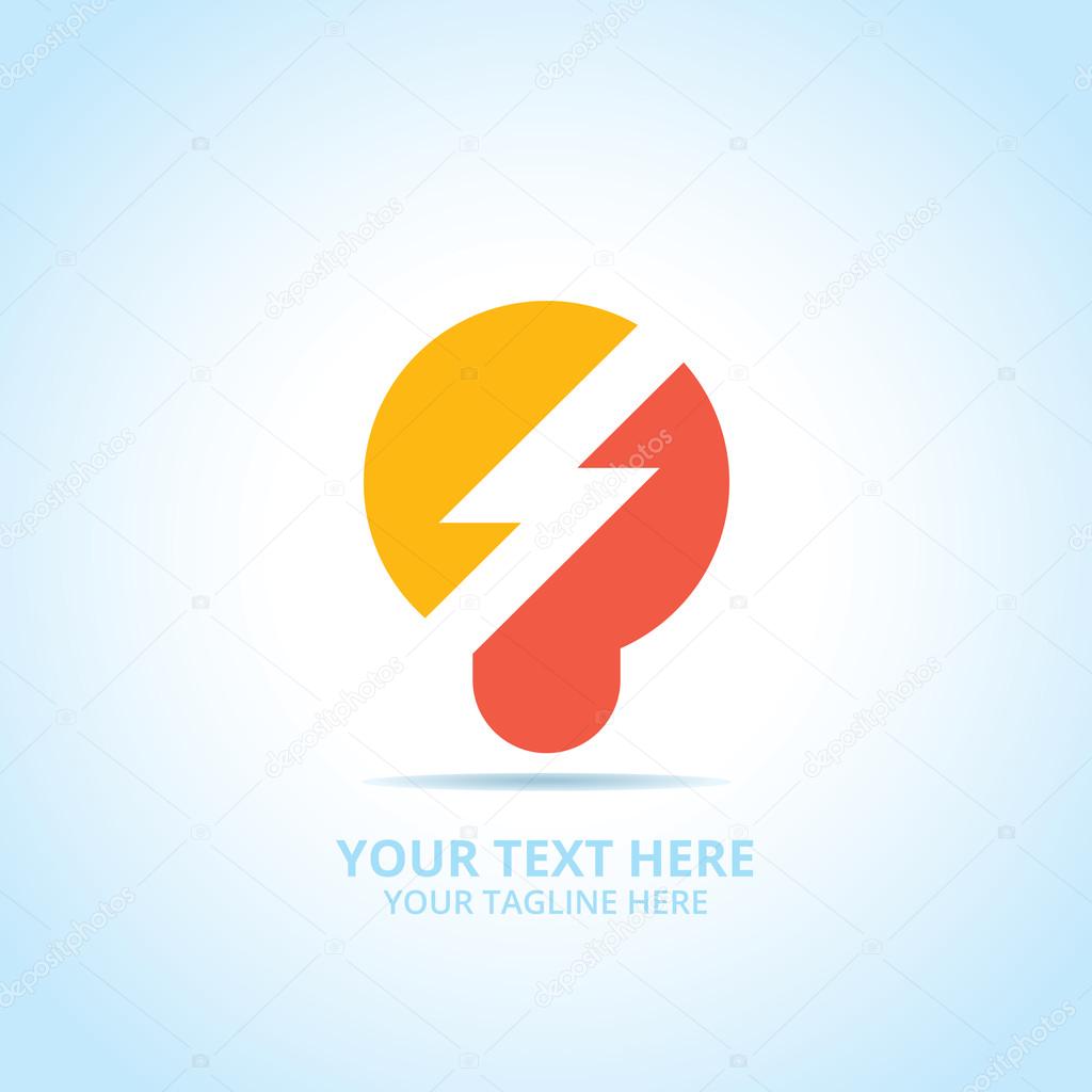 Abstract power logo, design concept, emblem, icon, flat logotype element for template.