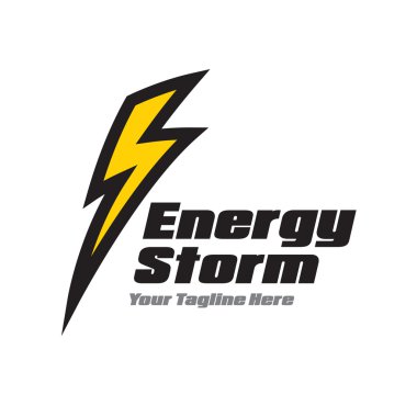 Yellow lightning logo clipart
