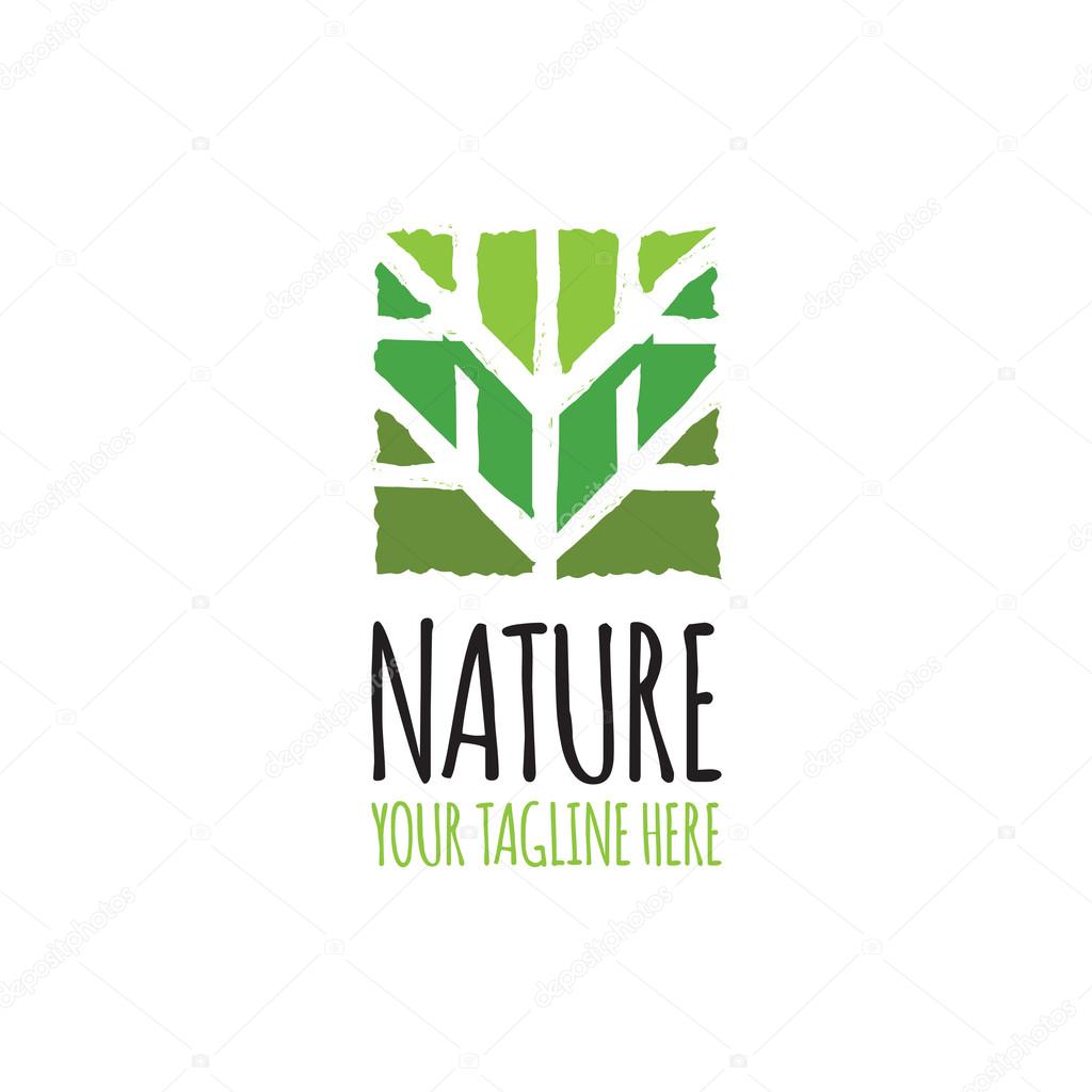 Green abstract tree logo