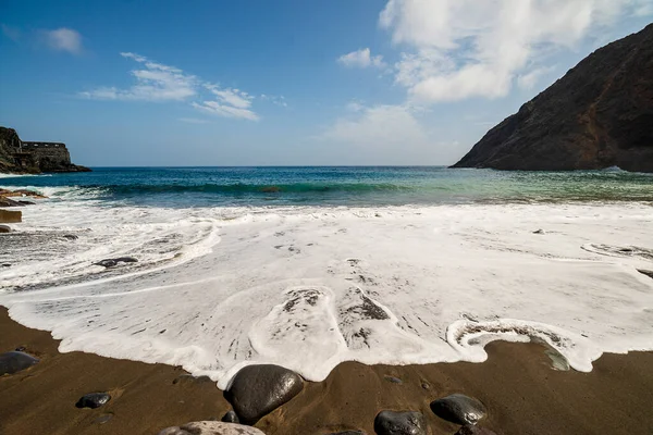 Spiaggia Sabbia Nera Sull Isola Gomera Nelle Isole Canarie Spagna — Foto Stock