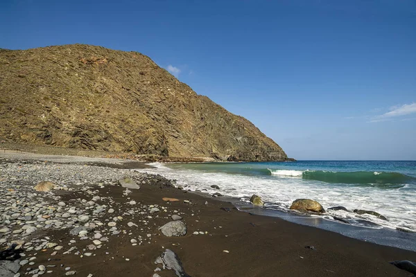 Пляж Черным Песком Острове Гомера Испании — стоковое фото