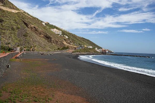 Nea Fekete Homokos Strand Tenerife Kanári Szigetek Spanyolország — Stock Fotó