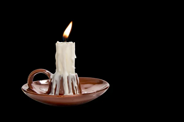 Candle in candlestick — Stock Photo, Image