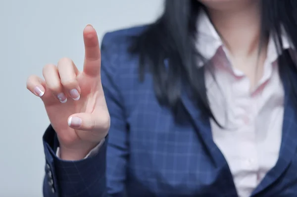 bussiness woman touch screen