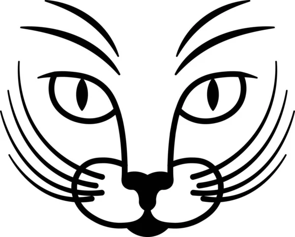   Kedi suratlı iki renkli basit logo.