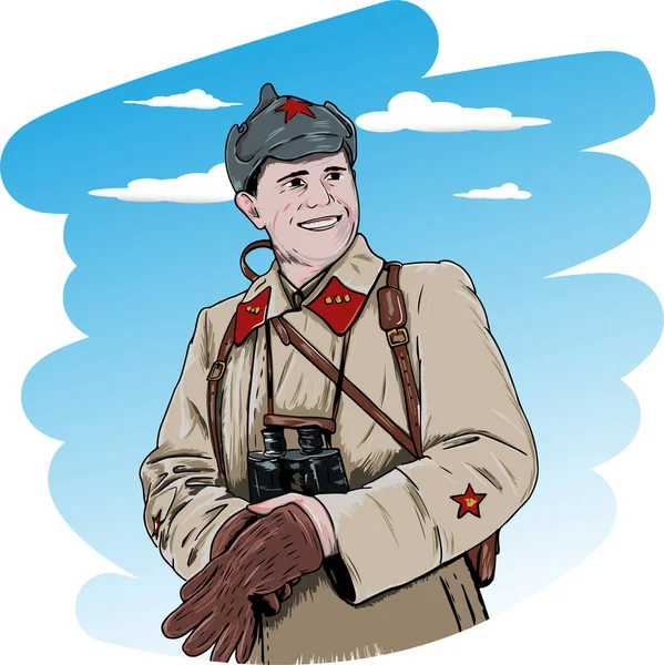  Kızıl Ordu Askerinin Vektör İllüstrasyonu (ww2)