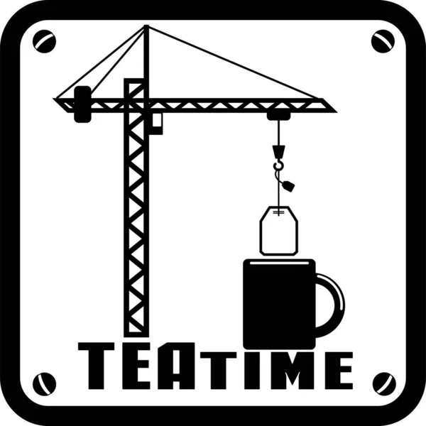  Bir inşaat teması biçiminde Vektör Logosu çay saati