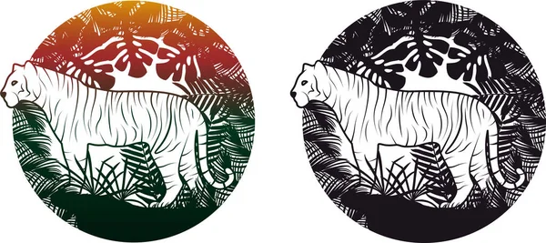 Orman zemininde kaplan (yuvarlak logo)