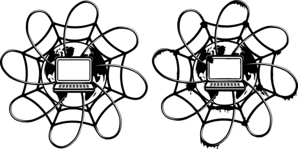   IT şirketleri ve internet servis sağlayıcıları için logo. (vektör)