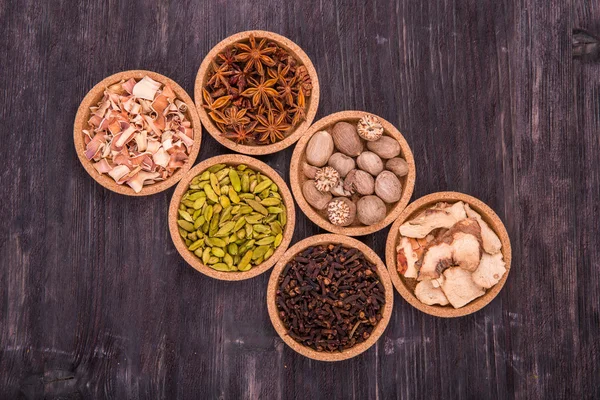 Spices in round forms — Stock Photo, Image