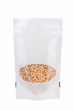 Kızarmamış sedir fıstıklı beyaz çanta.