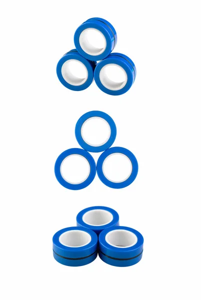 Spinner Blue Magnetic Rings Toy Kids — Stock Photo, Image